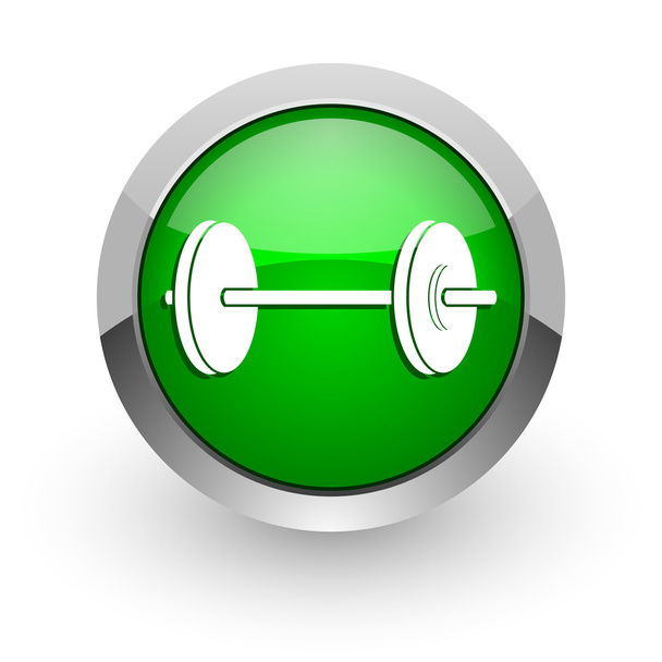 fitness green glossy web icon - Fotoğraf, Görsel