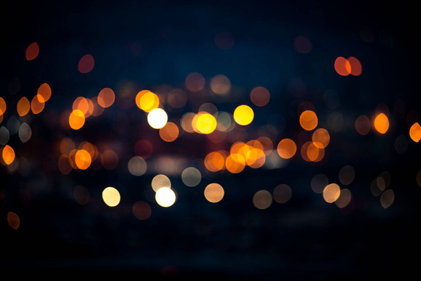 Efecto Bokeh en las luces nocturnas de la ciudad - Foto, Imagen