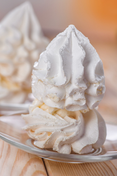 dessert (meringue, whipped cream, ice cream) - Photo, Image