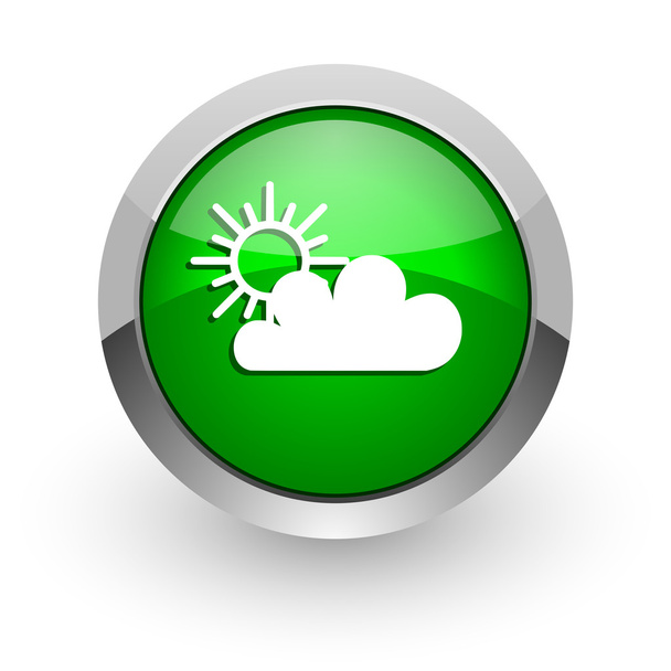 cloud green glossy web icon - Фото, зображення