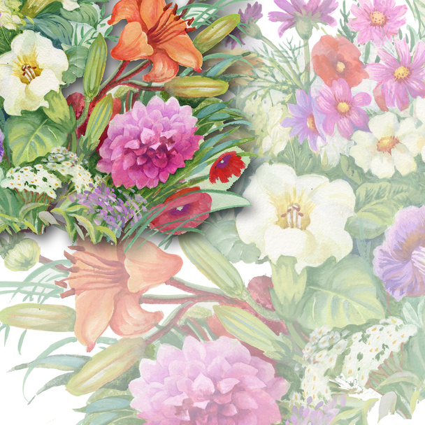 Watercolor flowers - Фото, зображення
