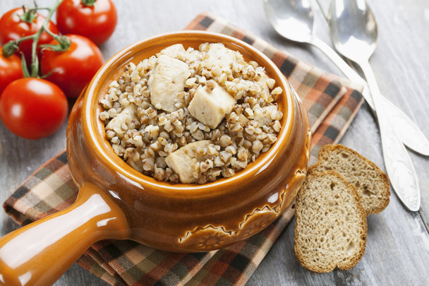 Buckwheat porridge with meat  - Photo, Image