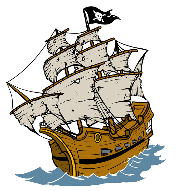 Navio pirata
 - Vetor, Imagem