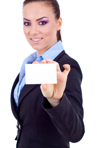 Showing you a blank business card - Photo, Image