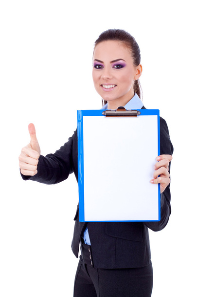 Business woman holding a clipboard - Photo, Image