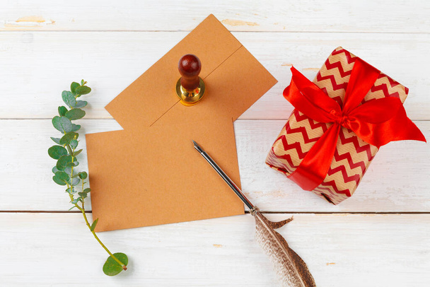 Top view of To do list for new year, christmas concept writing on wooden background - 写真・画像