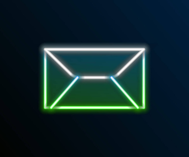 Ragyogó neon vonal Boríték ikon elszigetelt fekete háttérrel. E-mail üzenet levél szimbólum. Színes vázlat koncepció. Vektor - Vektor, kép