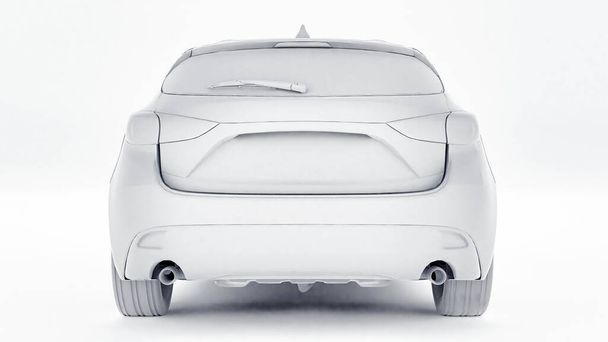 Городской автомобиль с покрытием для креативного дизайна. 3D рендеринг - Фото, изображение