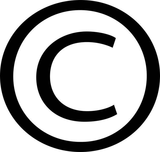 Icono de derechos de autor aislado sobre fondo blanco
 - Vector, Imagen