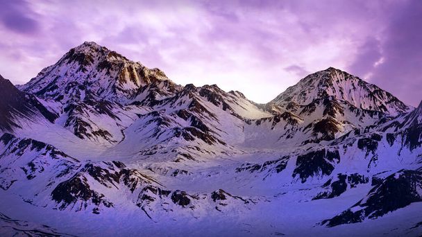 CGI Snowy Mountain Range im Winter - Foto, Bild