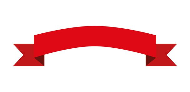 etiqueta de banner de cinta simple roja sobre fondo blanco - Vector, Imagen