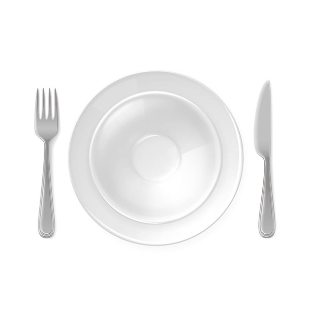 тарілки посуд Реалістичні
 - Вектор, зображення