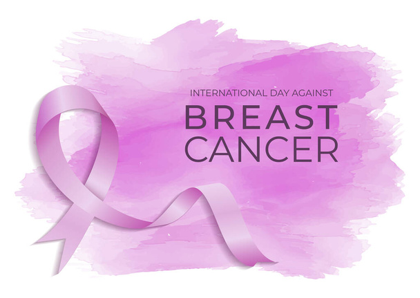 Journée internationale contre le cancer du sein aquarelle fond design - Vecteur, image