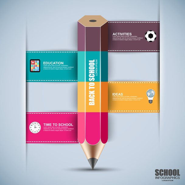 Back to school infographics design template - Vector, Image
