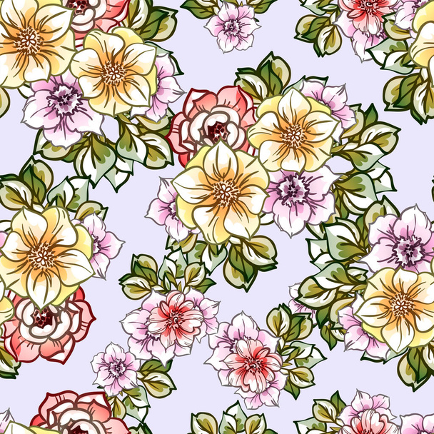 Seamless pattern with beautiful floral elements - Vektori, kuva