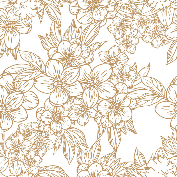 Seamless pattern with beautiful floral elements - Vettoriali, immagini