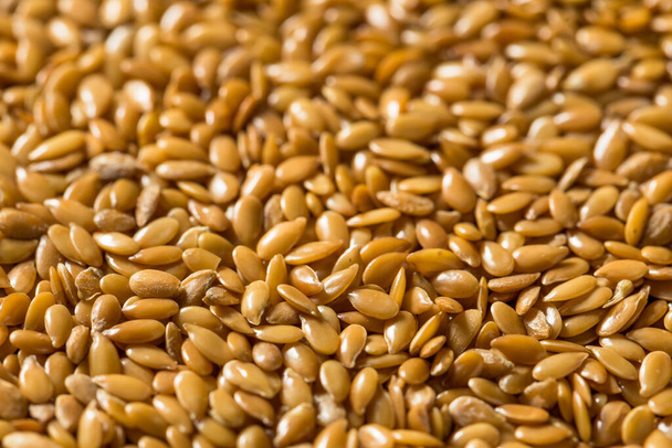 Healthy Organic Raw Flax Seeds in a Bowl - Zdjęcie, obraz