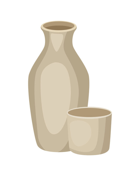 Keramik Vase und Tasse - Vektor, Bild
