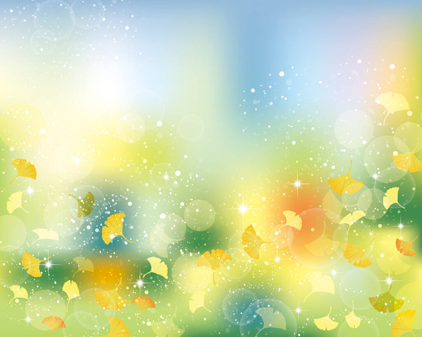 Ginkgo leaves and light and blur background - Vector, Image
