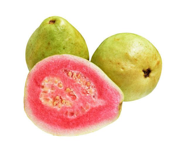 Свіжі рожеві/червоні марлеві фрукти ізольовані відсічним контуром на білому тлі, без тіні, тропічні фрукти
 - Фото, зображення