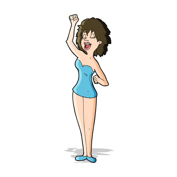 Cartoon tanzende Frau - Vektor, Bild
