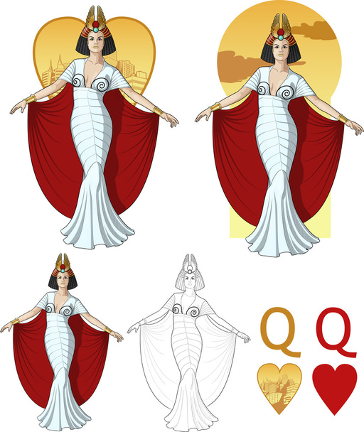 Königin der Herzen Schauspielerin Mafia Kartenset - Vektor, Bild