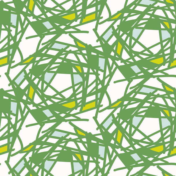 Summer tropical geometric seamless pattern. Bright retro geo shape for digital scrapbook paper and repeat kid design. Fun masculine shirt textile swatch in vector. - Vektori, kuva