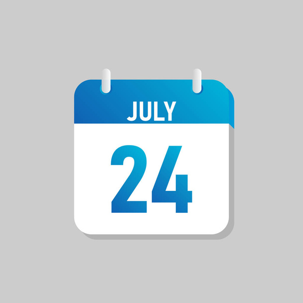 White daily calendar Icon July in a Flat Design style. Easy to edit Isolated vector Illustration. - Vector, Imagen