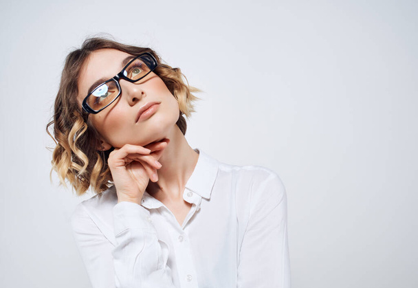 femme avec lunettes bureau emploi gestionnaire exécutif - Photo, image