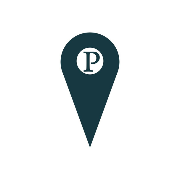 mapa ponto de estacionamento logotipo vetor ilustração design - Vetor, Imagem