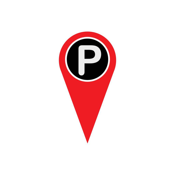 地図ポイント駐車ロゴベクトルイラストデザイン - ベクター画像