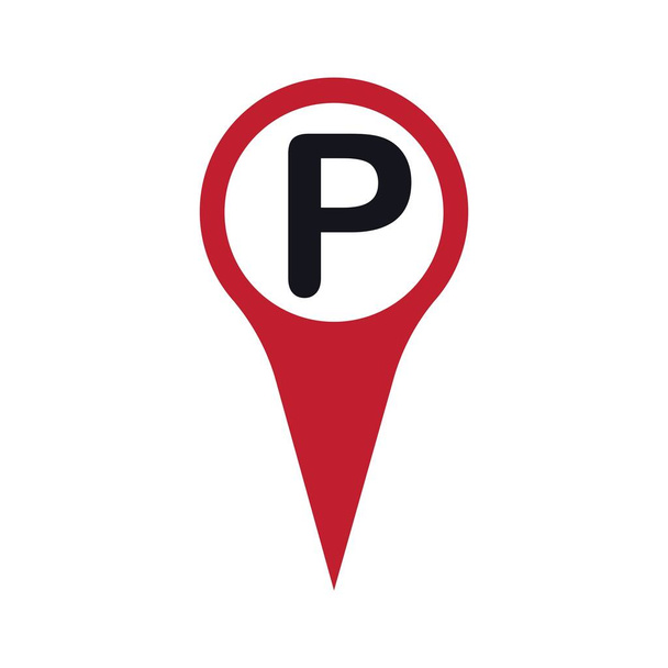 mapa ponto de estacionamento logotipo vetor ilustração design - Vetor, Imagem