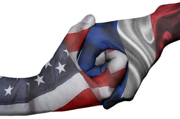 handshake mezi Spojenými státy a Francie - Fotografie, Obrázek
