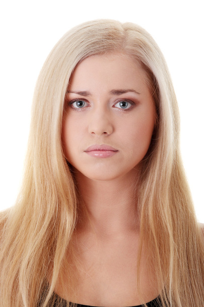 Unhappy blond woman - Foto, Bild