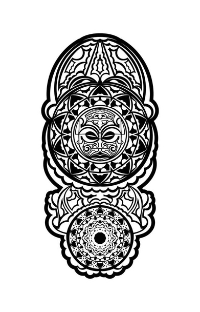 polinesia tatuaje muñeca manga patrón tribal antebrazo. vector ornamentos plantilla étnica. - Vector, Imagen