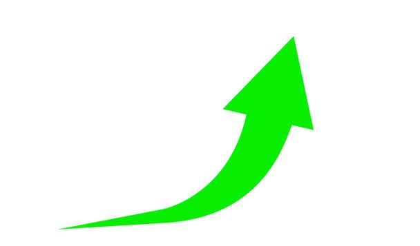 signo de flecha ascendente verde para el icono, concepto de negocio y finanzas, flecha verde apuntando hacia arriba símbolo, signo de flecha de dirección, el crecimiento del progreso y el concepto de éxito - Vector, Imagen