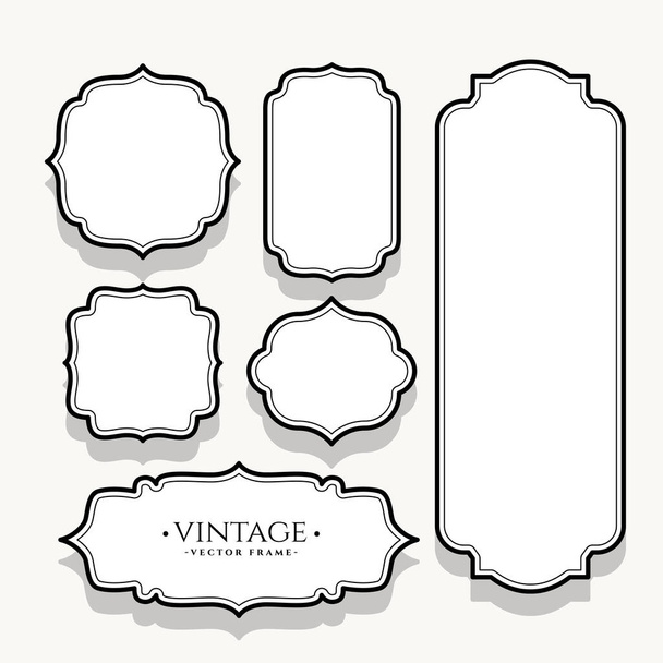 empty vintage labels set of six - Vetor, Imagem