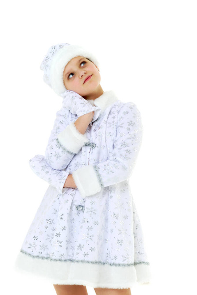 Charming girl dressed as Snow Maiden - Fotoğraf, Görsel