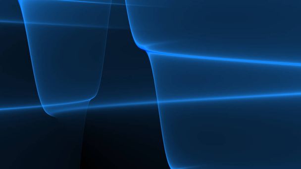 Fondo abstracto 4k azul claro negro oscuro ondas de neón y líneas - Foto, imagen
