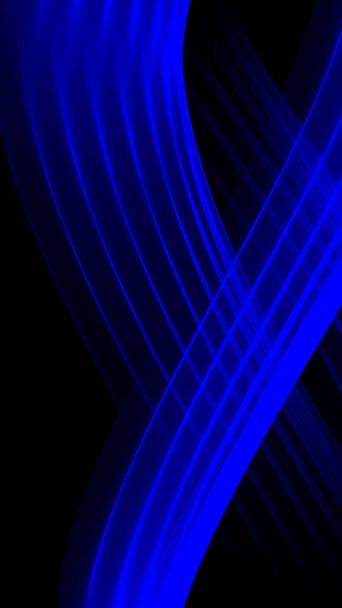 Abstraktní pozadí 4k modré světlo tmavě černé vlny a linie - Fotografie, Obrázek
