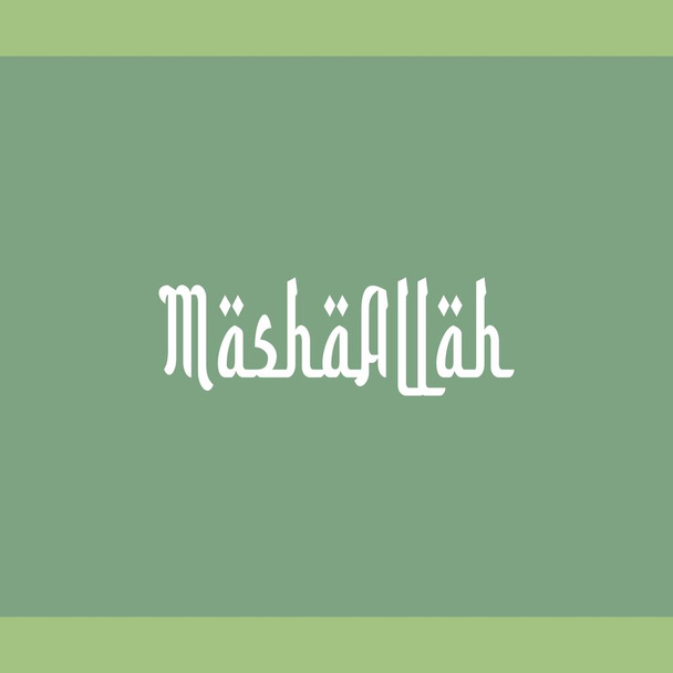Mashaallah árabe estilo tipografia texto. Desenho de vetor de cartaz tipografia islâmica - Vetor, Imagem
