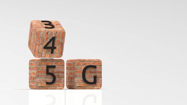 The 3d rendering of 4G,5g Concept dice design with nice background - Foto, immagini