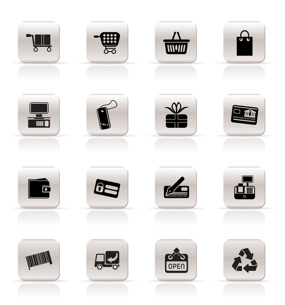 Simple Online Shop icons - Vecteur, image