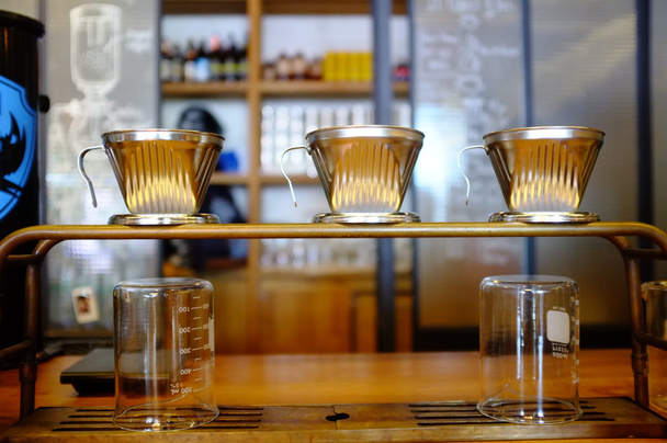 Tres goteros de café
 - Foto, imagen