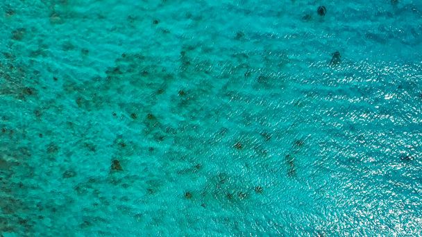 Aerial view above the ocean surface, Curacao, the Caribbean - Photo, Image