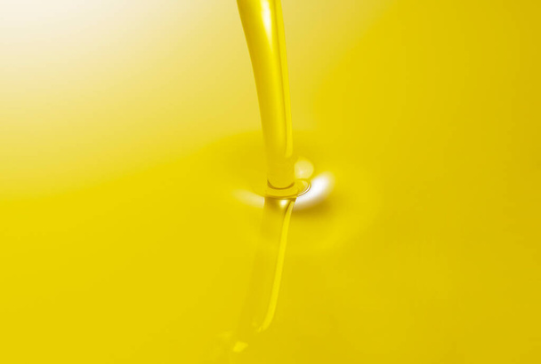 liquid drop of water on a yellow background - Zdjęcie, obraz