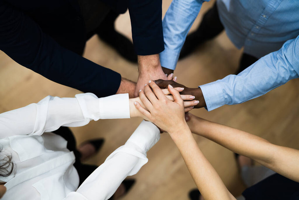 Diverse Business People Hands Stack. Community And Support Concept - Photo, image