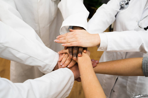 Diverse Medical Healthcare Staff Team Hands Stack - Foto, imagen
