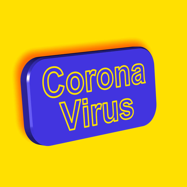 Corona Virus - Word or text as 3D illustration, 3D rendering. - Фото, изображение