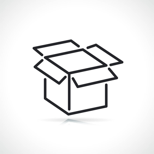 open box thin line icon isolated design - Vector, Image